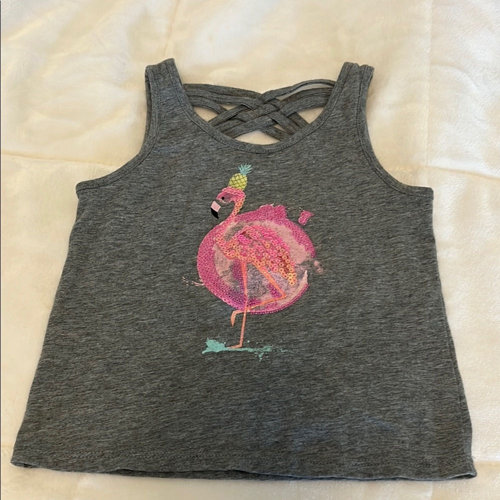 Epic Threads Tank Top with Pink Flamingo Design